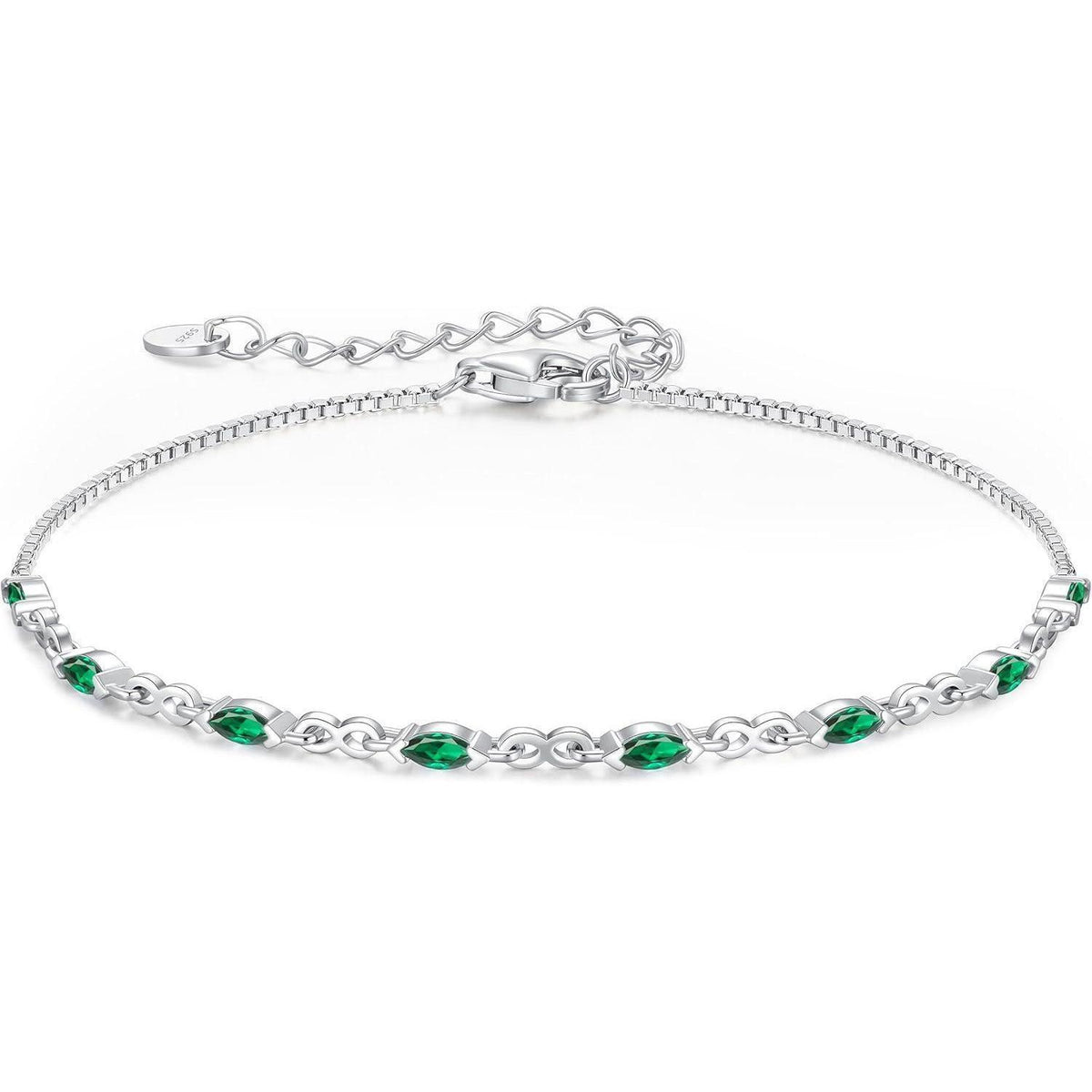 Armband Damen Silber 925 mit Zirkonia Geburtsstein verstellbar