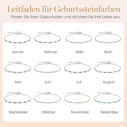 Infinity Armband Silber 925 Damen Zirkonia Geburtsstein verstellbar