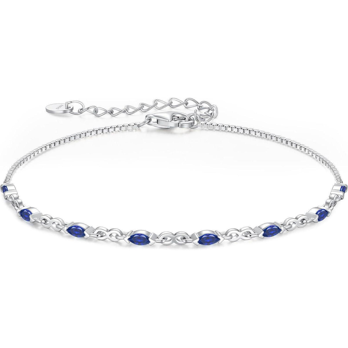 Armband Damen Silber 925 mit Zirkonia Geburtsstein verstellbar