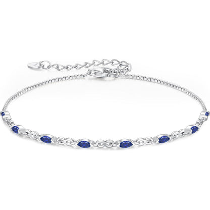 Armband Damen Silber 925 mit Zirkonia Geburtsstein verstellbar