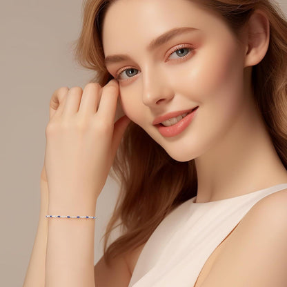 Armband Damen Silber 925 mit Zirkonia Geburtsstein verstellbar