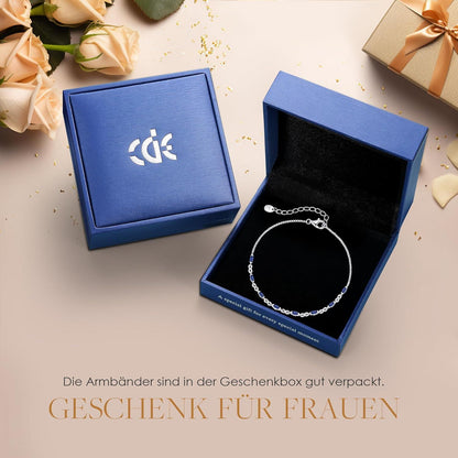 Armband Damen Silber 925 mit Zirkonia Geburtsstein verstellbar