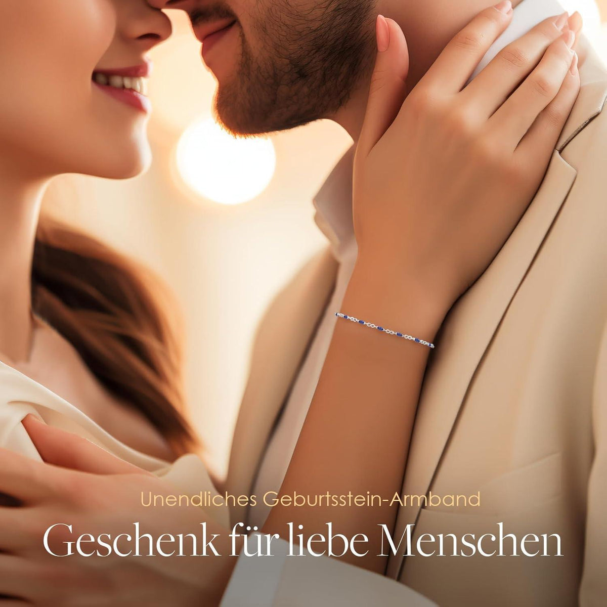 Armband Damen Silber 925 mit Zirkonia Geburtsstein verstellbar