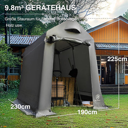 Gerätezelt 9.8m³ Wasserdichtes Geräteschuppen mit