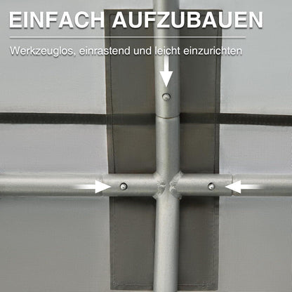 Gerätezelt 9.8m³ 190x230x225cm wasserdicht Belüftung Grau