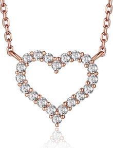Herz Kette mit Buchstaben A-Z Anhänger, Moissanit Diamant Initialen