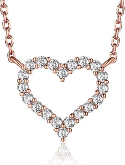 Herz Kette mit Buchstaben A-Z Anhänger, Moissanit Diamant Initialen