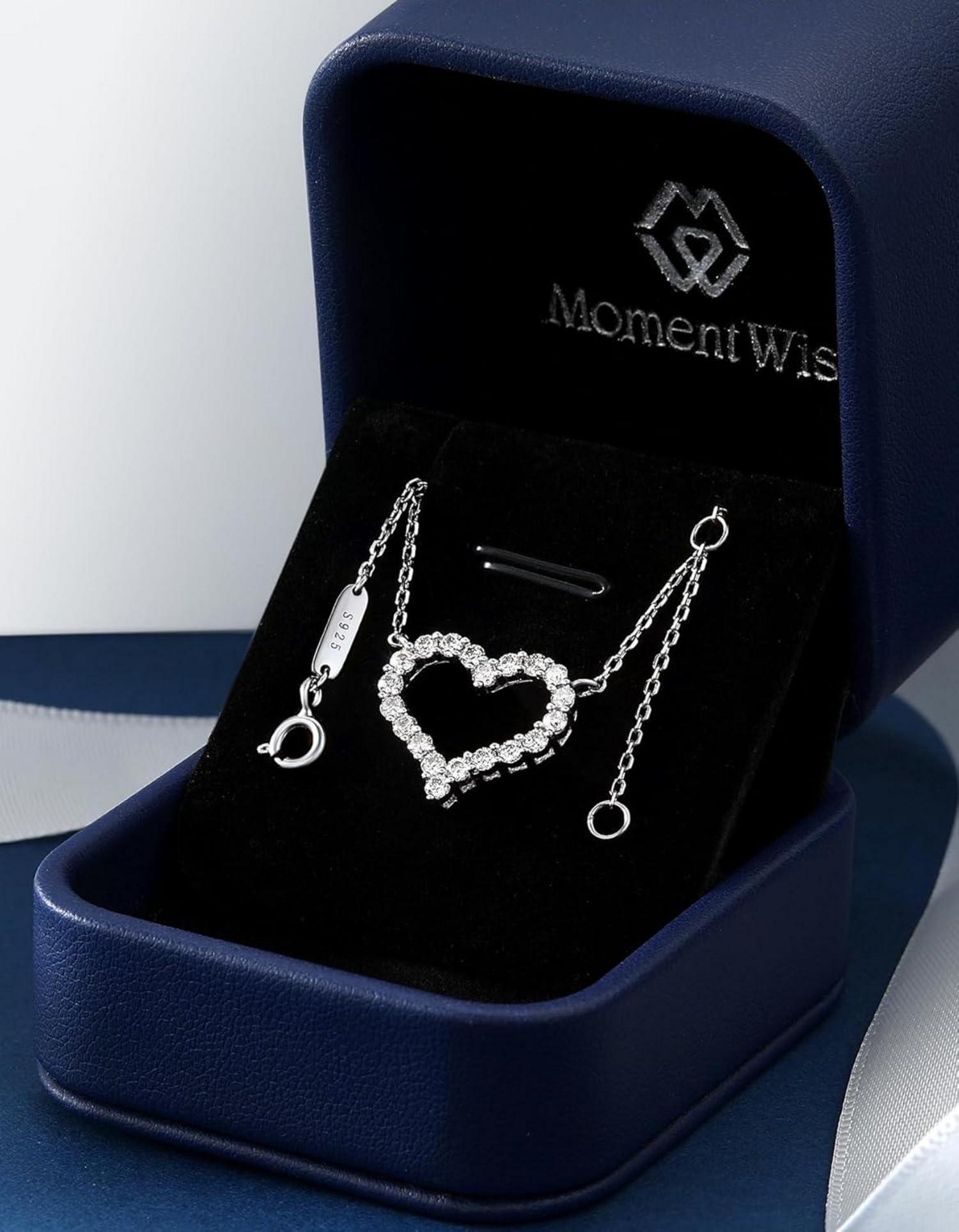 Herzkette mit Moissanit Diamant Anhänger Initialen Halskette für