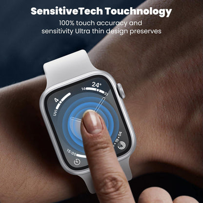 Displayschutzfolie für Apple Watch Series 9/8/7 45mm, 2er Pack Silber