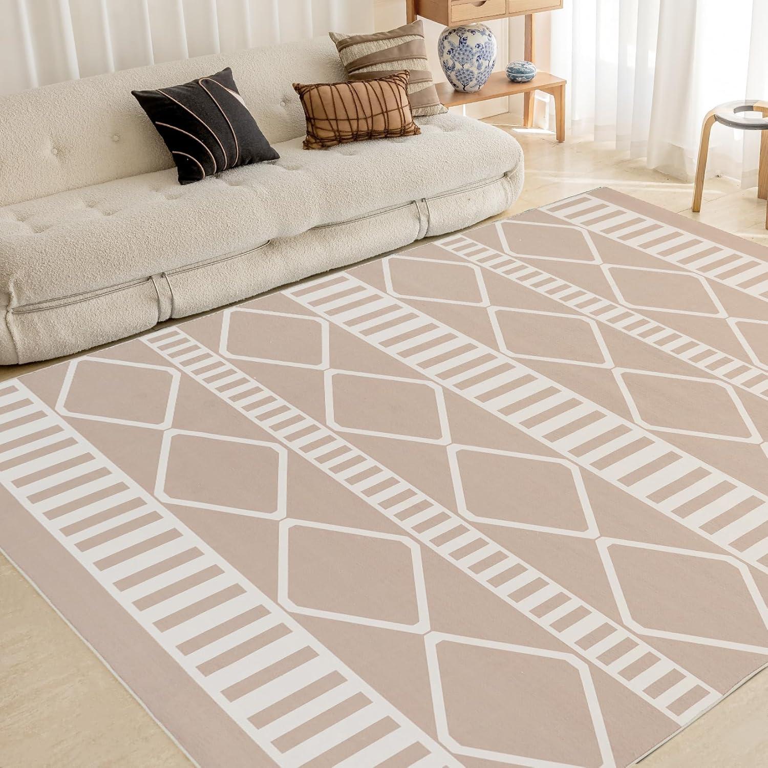 Großer Wetterfester Beiger Teppich 180x270cm für In-& Outdoor
