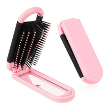 Reise Haarbürste mit Spiegel Rosa Mini Pocket Massagekamm