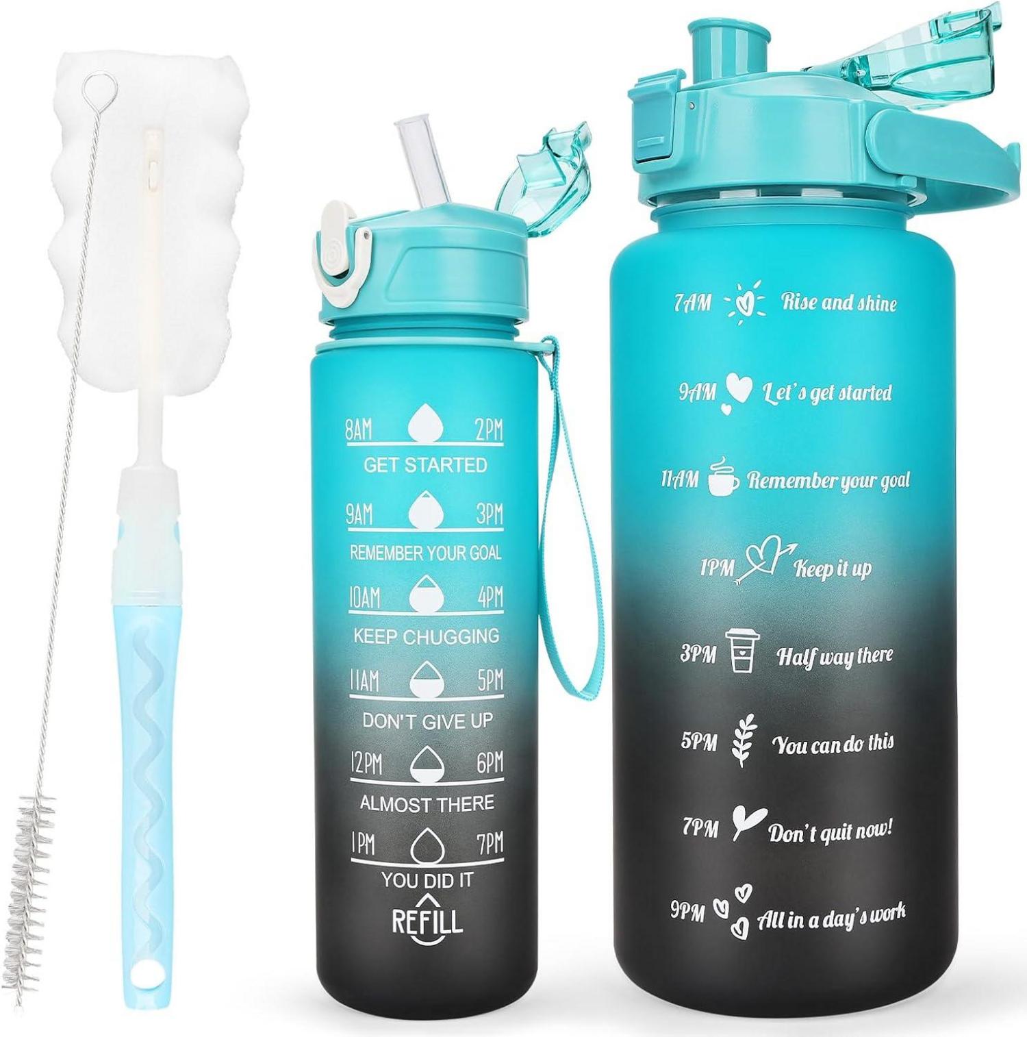 Sport-Trinkflasche 2er Pack BPA-freies 2L + 750ml Set