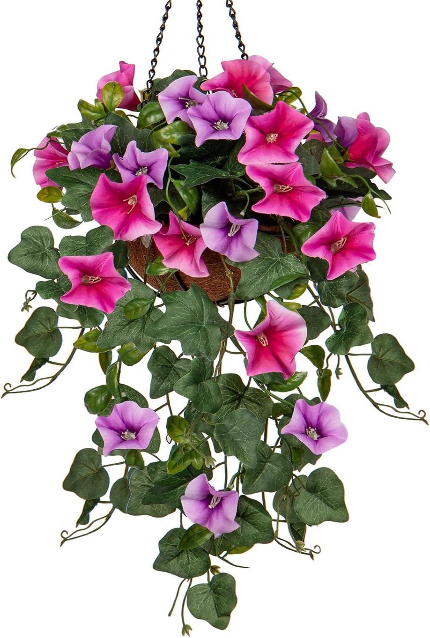 Kunstblumen Morning Glory Hängende Pflanzen 70cm Lila