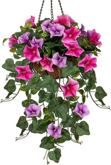 Kunstblumen Morning Glory Hängende Pflanzen 70cm Lila