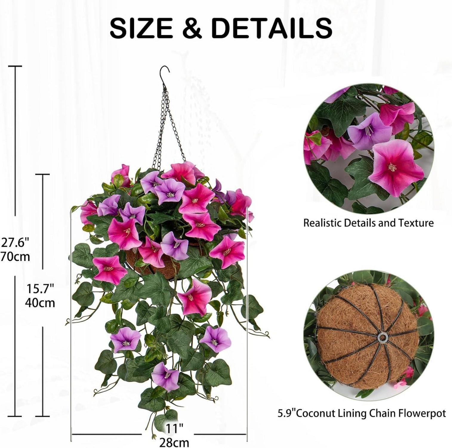 Künstliche Morning Glory Hängepflanze 70 cm lila mit