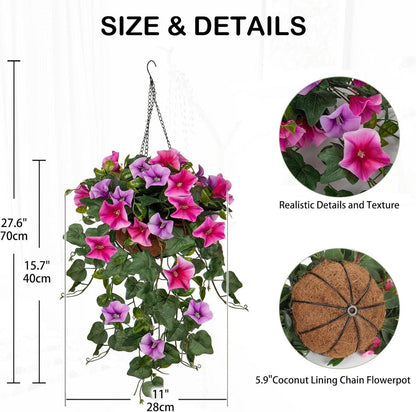 Künstliche Morning Glory Hängepflanze 70 cm lila mit