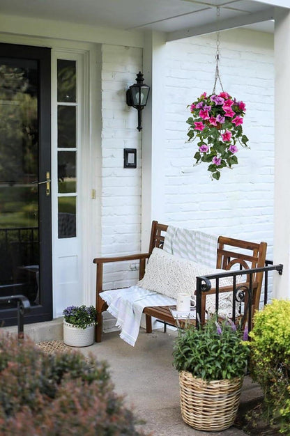 Kunstblumen Morning Glory Hängende Pflanzen 70cm Lila