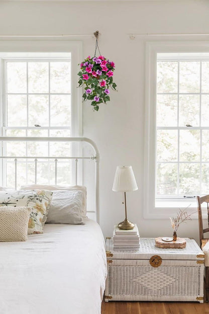 Künstliche Morning Glory Hängeampel 70cm Dekopflanze Violet