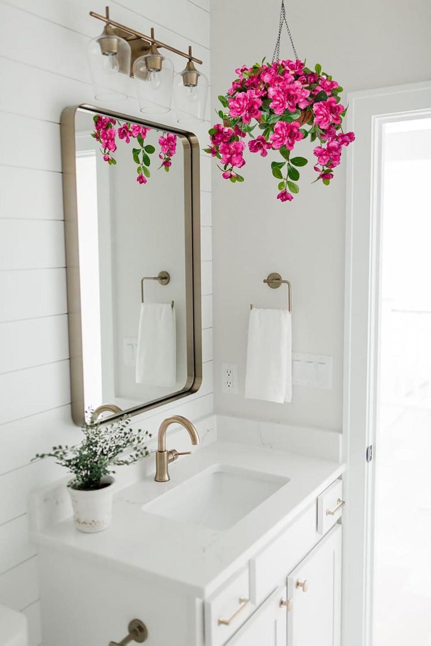 Kunstpflanze Morning Glory Hängepflanze Dekoration 70cm Rosa