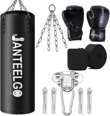 Hängender Ungefüllter Boxsack 100cm Schwarz PU-Leder MMA Kickboxing