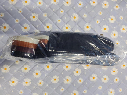 Prite Damen Handtasche Cord Umhängetasche Schwarz mit Reißverschluss