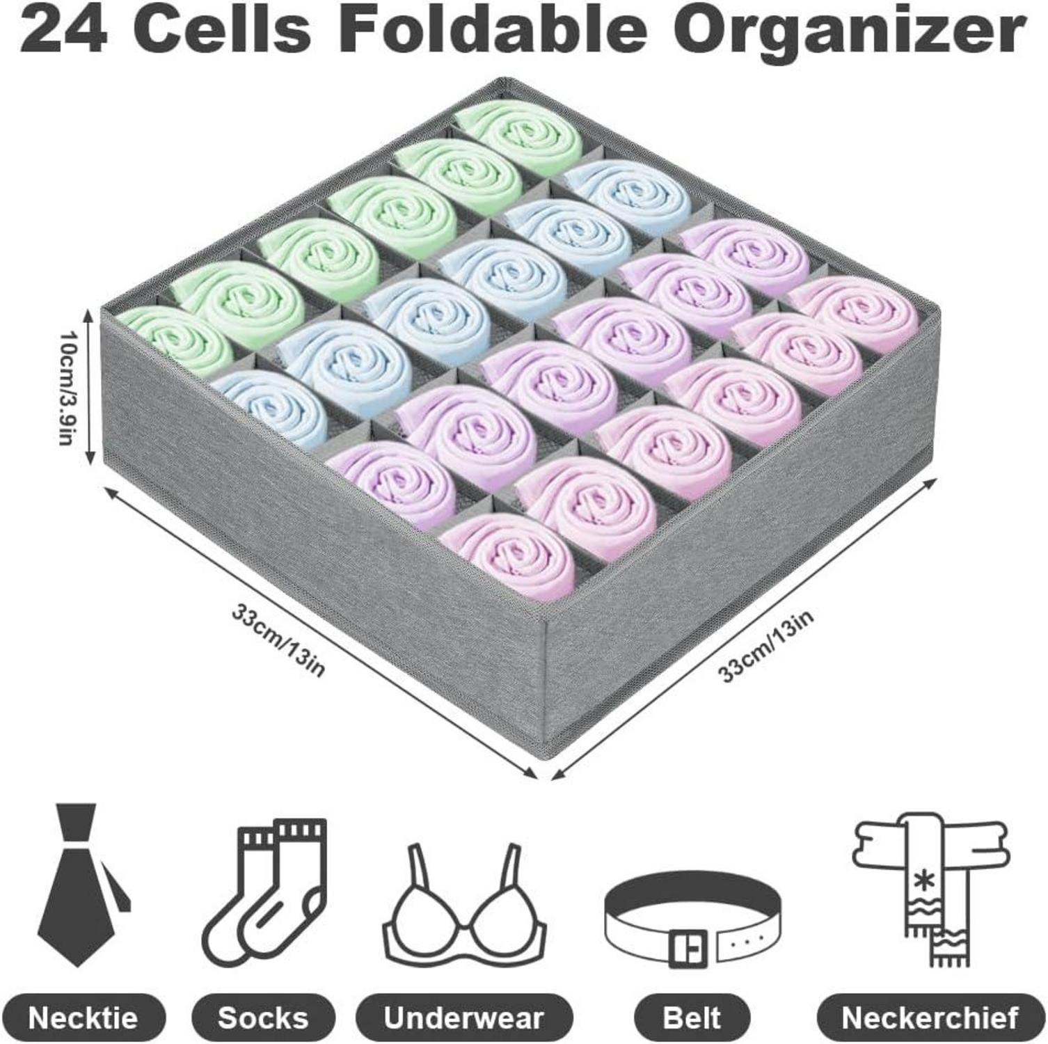Aufbewahrungsbox 24 Zellen Organizer für Kleidung und Accessoires
