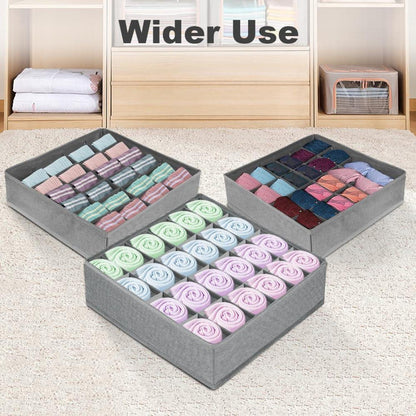 Aufbewahrungsboxen 24 Zellen Schublade Organizer Stoffboxen Grau