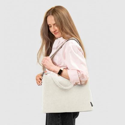 Umhängetasche Cord Shopper Damen Handtasche mit Reißverschluss