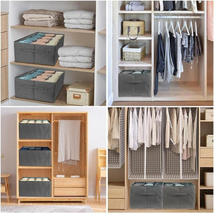 Flintronic Kleiderschrank Organizer 12 Zellen Schubladen Ordnungssystem Grau 2er Pack