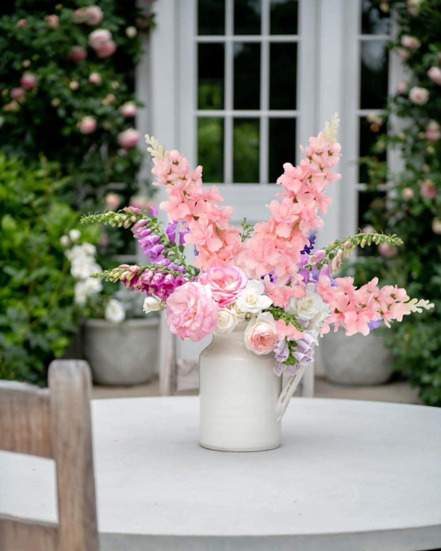 Künstliche Rosa Delphinium Kunstblumen 6er-Set für Home Dekoration