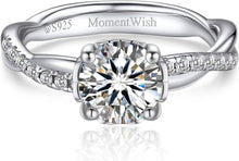 Moissanite Verlobungsring 1 Karat für Damen, Silber 925