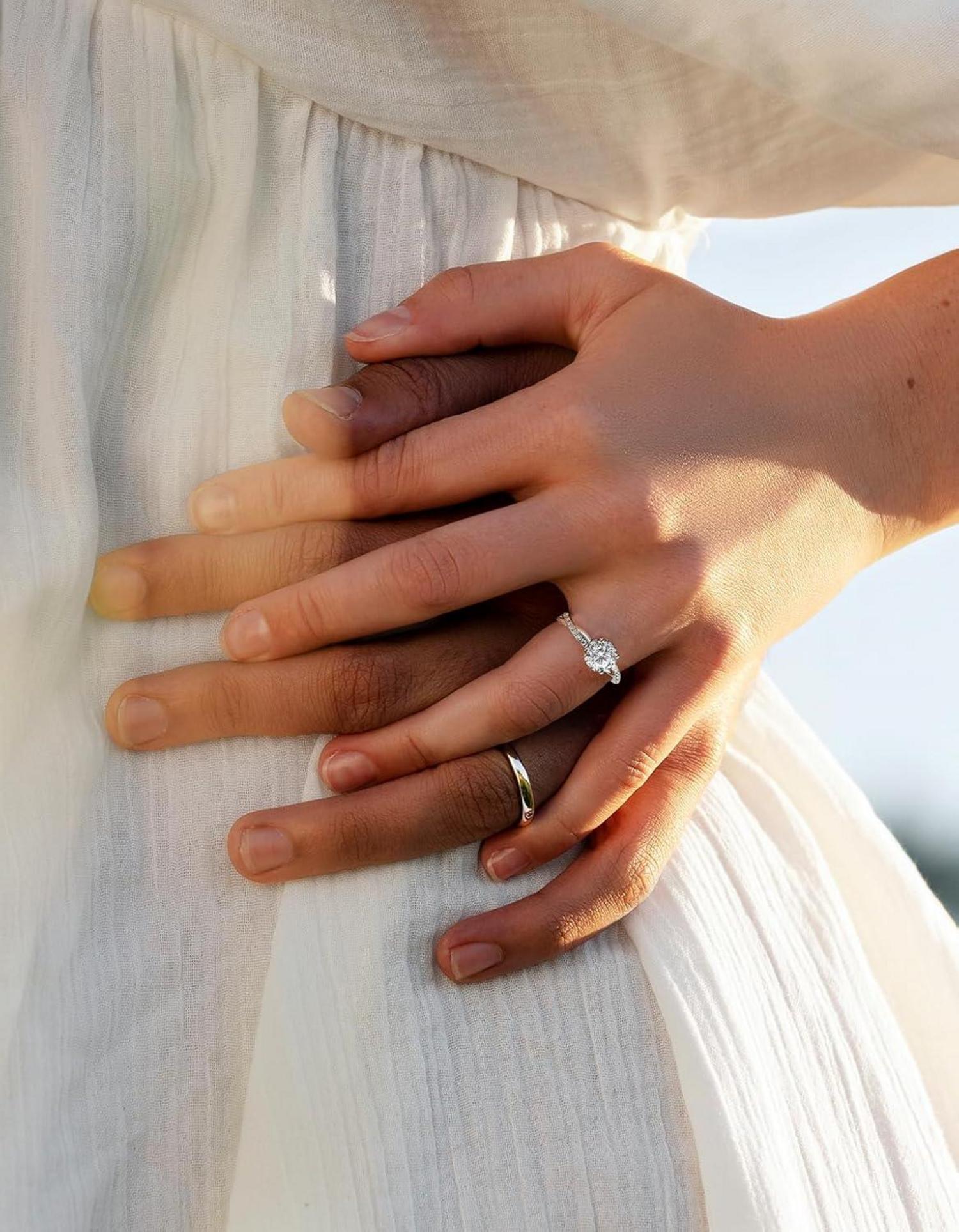 Moissanit Verlobungsring Damen 1 Karat Silber 925 Geburtstagsgeschenk
