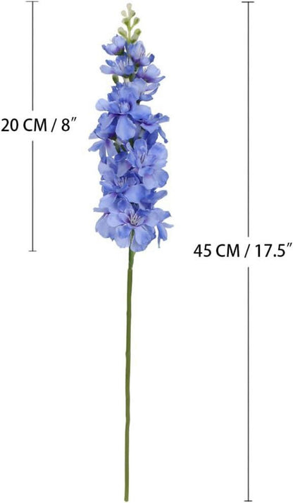 Künstliche Blaue Delphinium Dekoblumen 6er-Set für Frühling