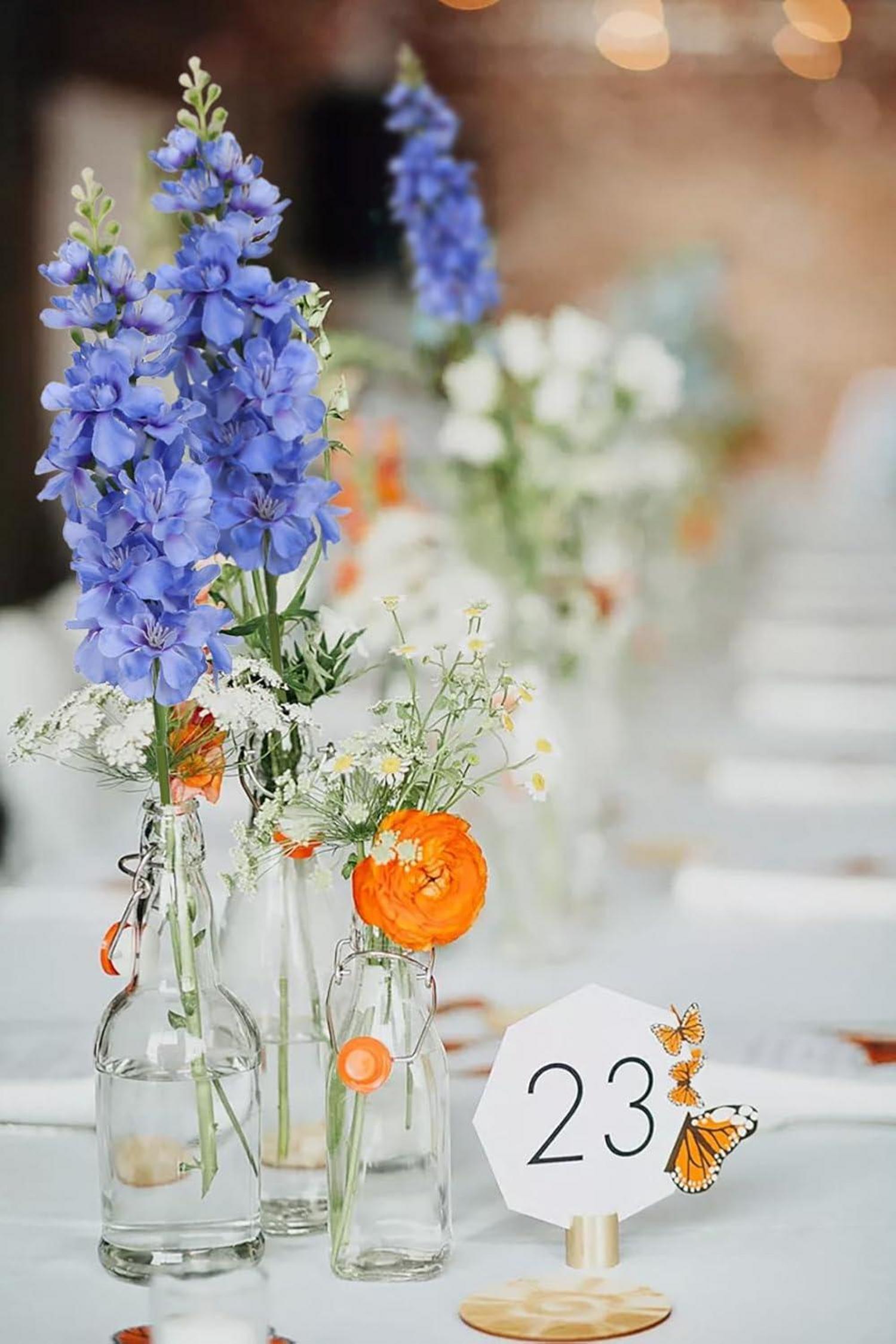 Kunstblumen Briful Künstlicher Rittersporn 6er-Set Blau Frühlingsdeko