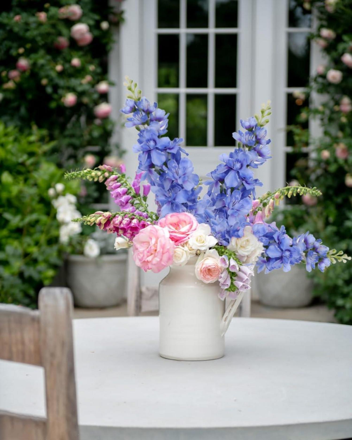 6er-Set Künstliche Rittersporn Blaue Delphinium Kunstblumen Sehr