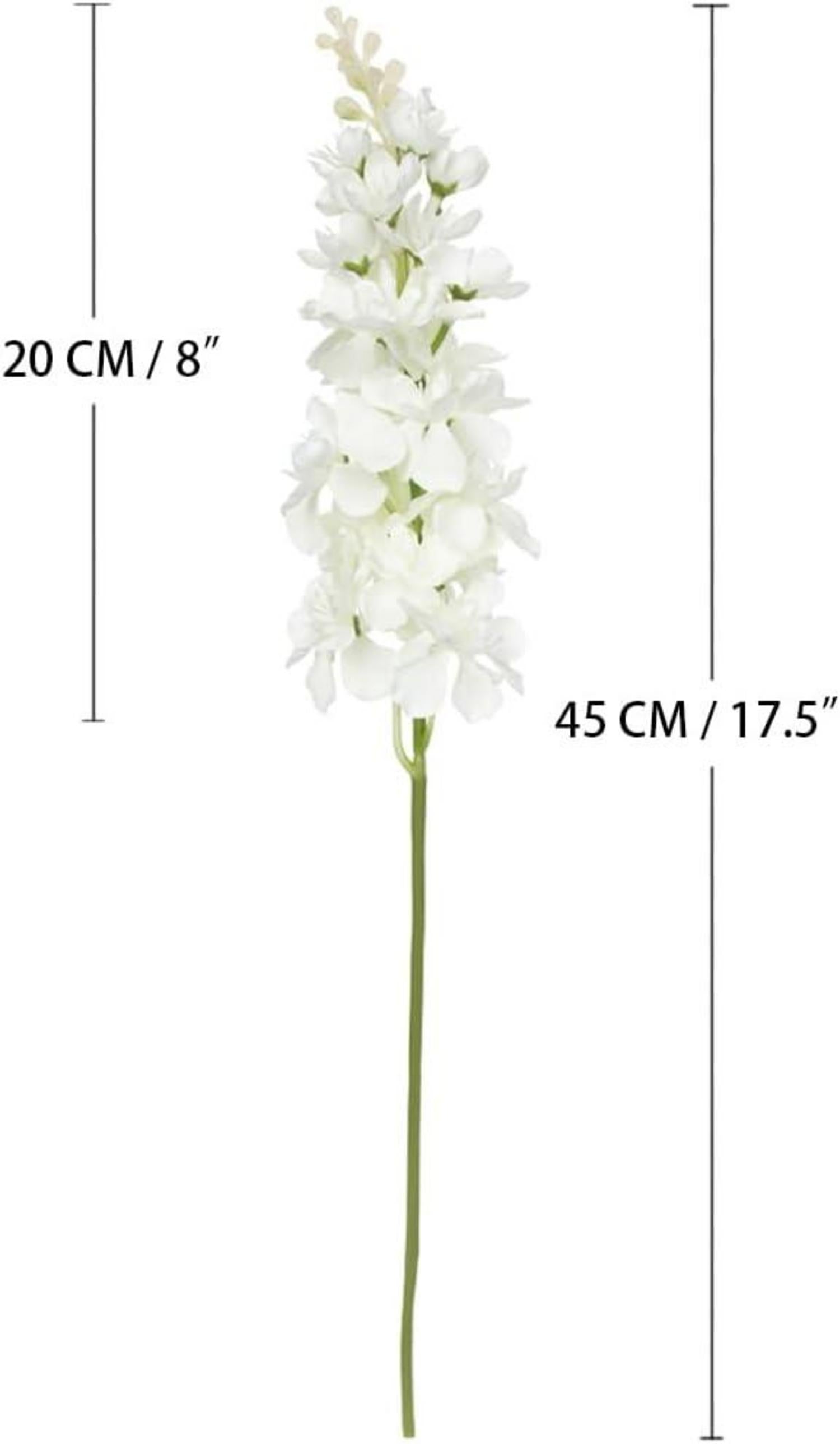 Künstliche Rittersporn Delphinium Weiße Kunstblumen 6er-Set
