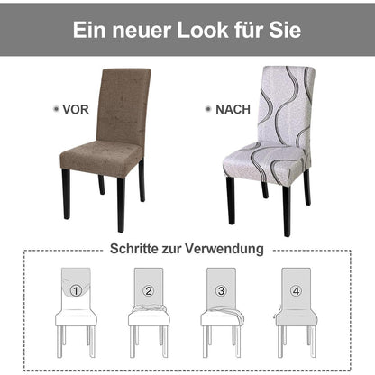 Stretch Stuhlhussen Grau - Set für Esszimmer & Co.