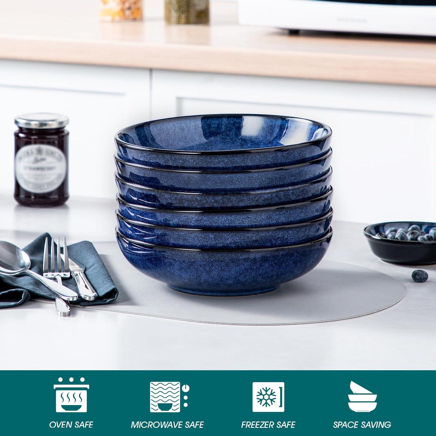 6er Set vancasso Stern Steinzeug Salatschalen Blau 1140ml