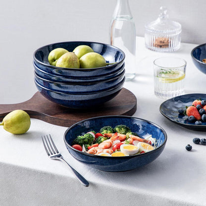 Vancasso Stern 6er Set Tiefteller Nudelschalen Blau Steinzeug 1140 Ml
