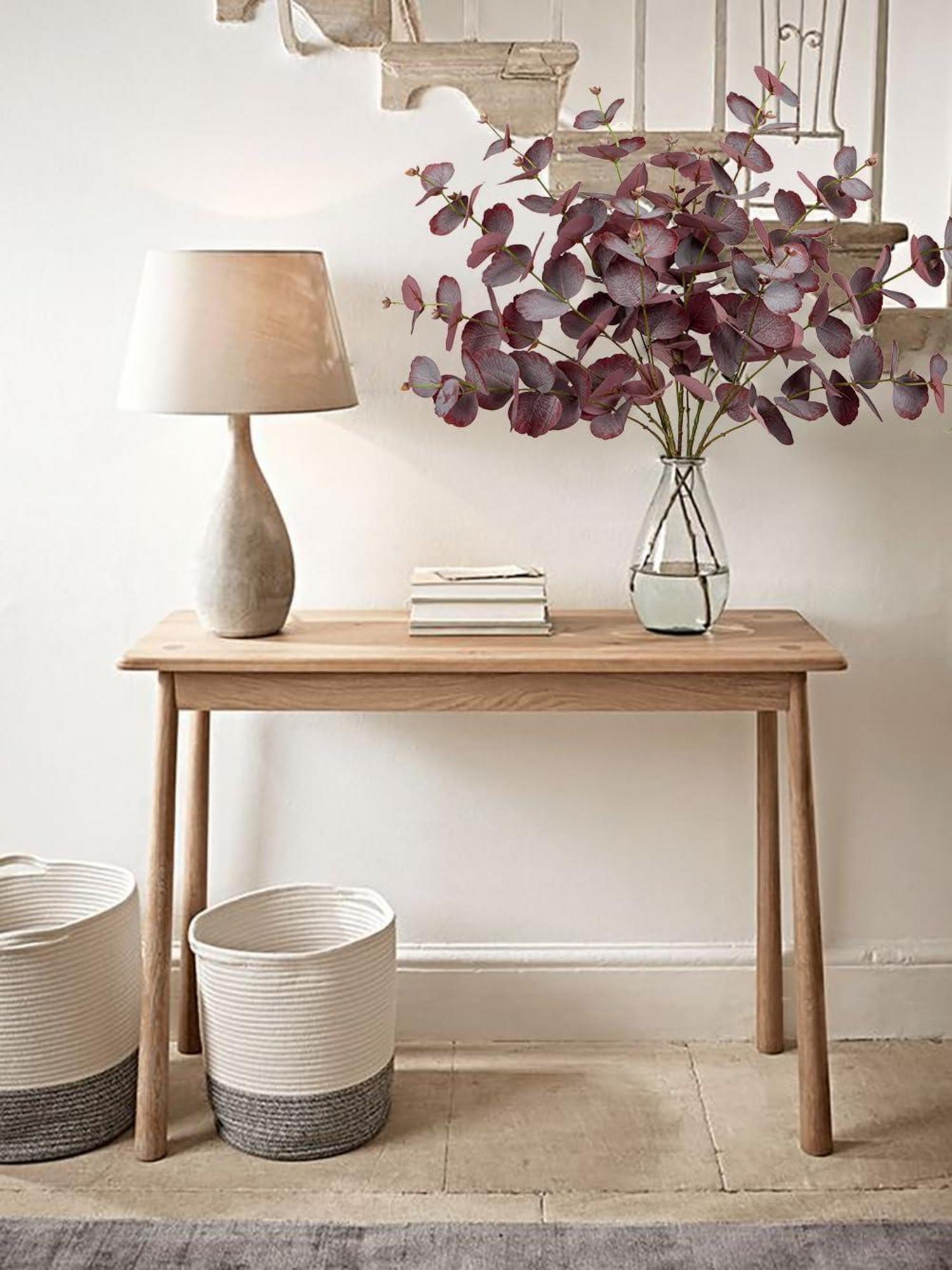 5er Set künstliche Eukalyptus Dekozweige, Rote Blätter, Hochzeit