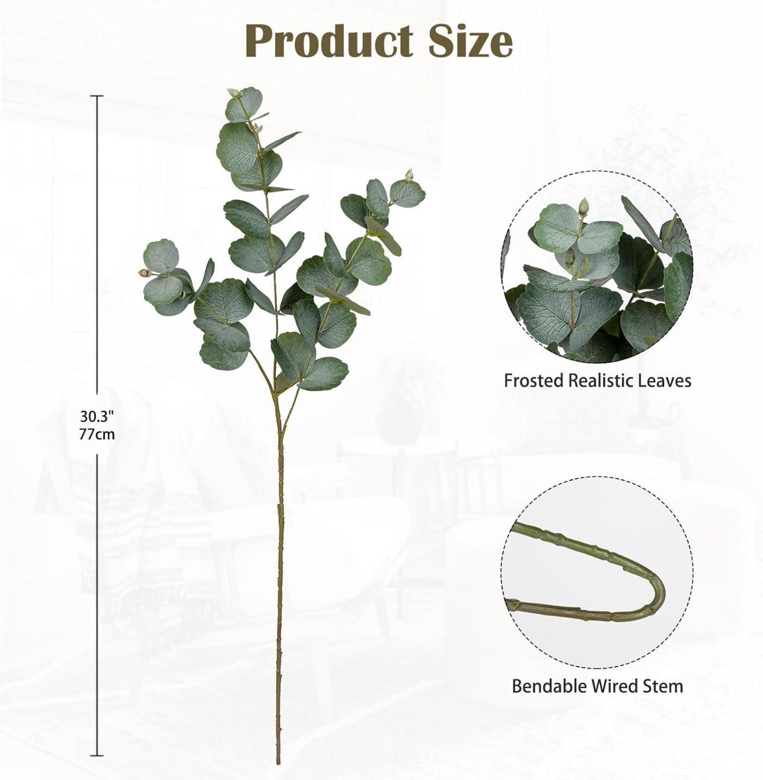 Künstliche Eukalyptus Zweige 5er Set Grün Dekopflanzen