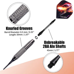 WIN.MAX Dartpfeile Kunststoffspitze 12 Stück Soft Darts Set 18 Gramm Professionelle Softdarts Regenbogen/Schwarz/Splitter
