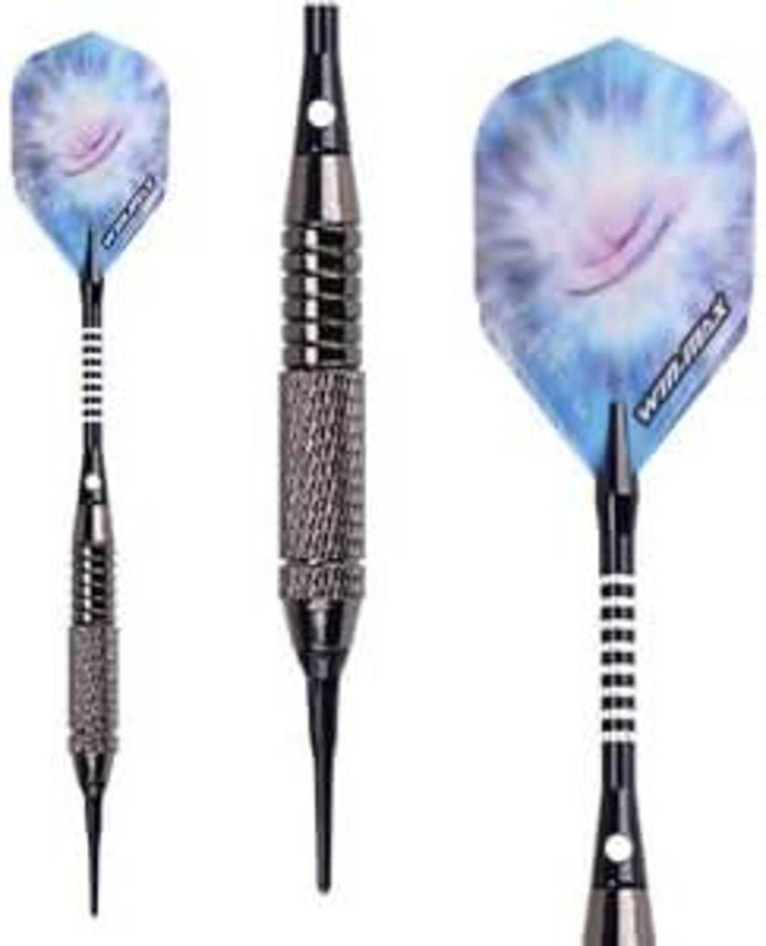 Softdarts Dartpfeile Set 12 Stück 18g Regenbogen/Schwarz