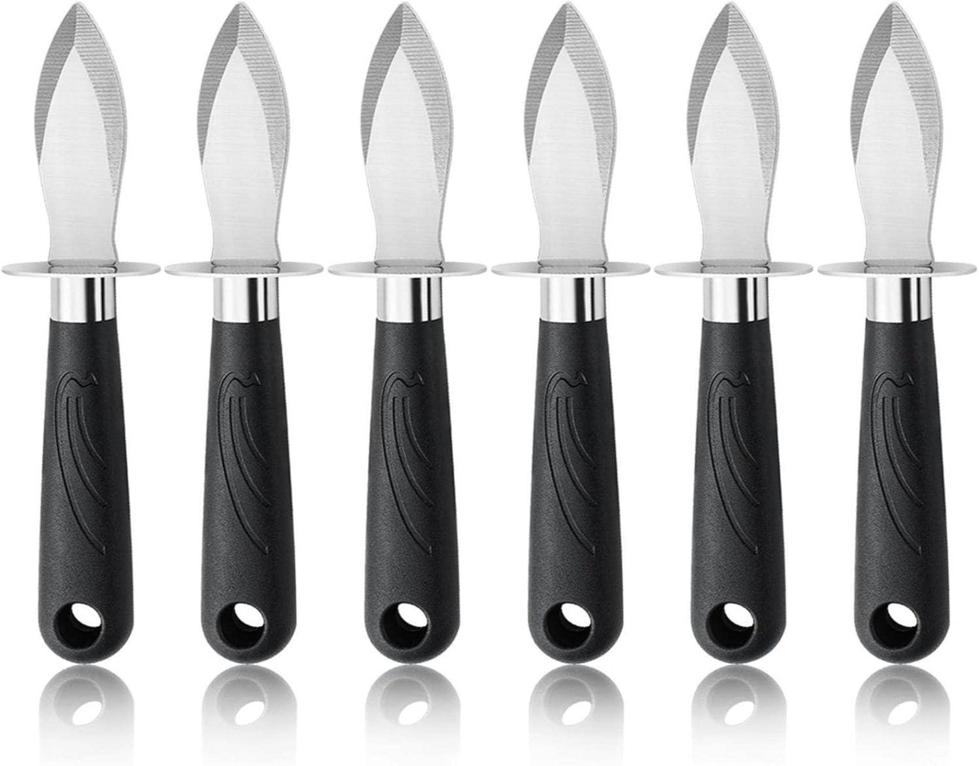 Austernmesser Set Edelstahl Muschelöffner 6 Stück