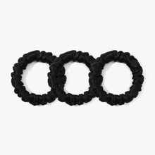 Seidiges Haargummi Set aus 100% Maulbeerseide - 3er Pack Schwarz