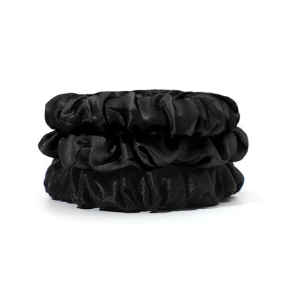 Seidenhaarband 100% Seide Schwarz Haargummi Damen (3