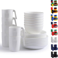 24-teiliges Plastikgeschirr Set für 6