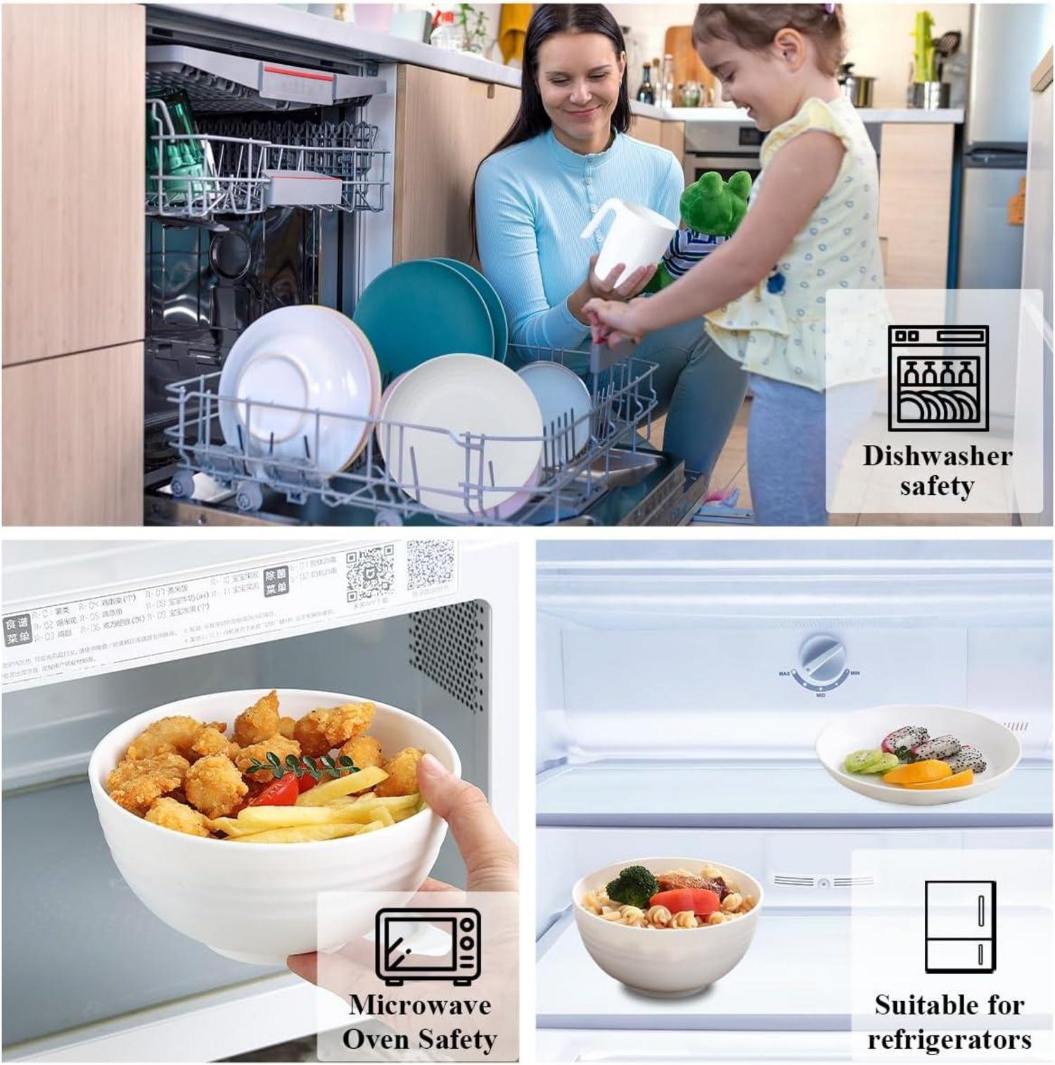 24-teiliges weißes Plastikgeschirr Set für 6 Personen für Garten & Outdoor-Essen
