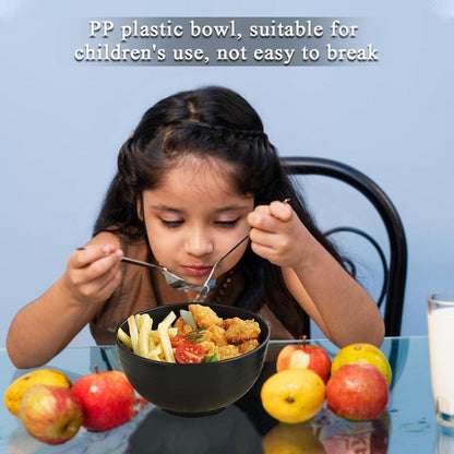 Schwarze Kunststoff Schüssel Set 12tlg. 750ml, Mehrweg