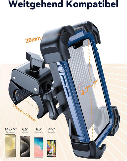 Handyhalterung Fahrrad Motorrad 2024 Auto-Sperre Anti-Shake Universal